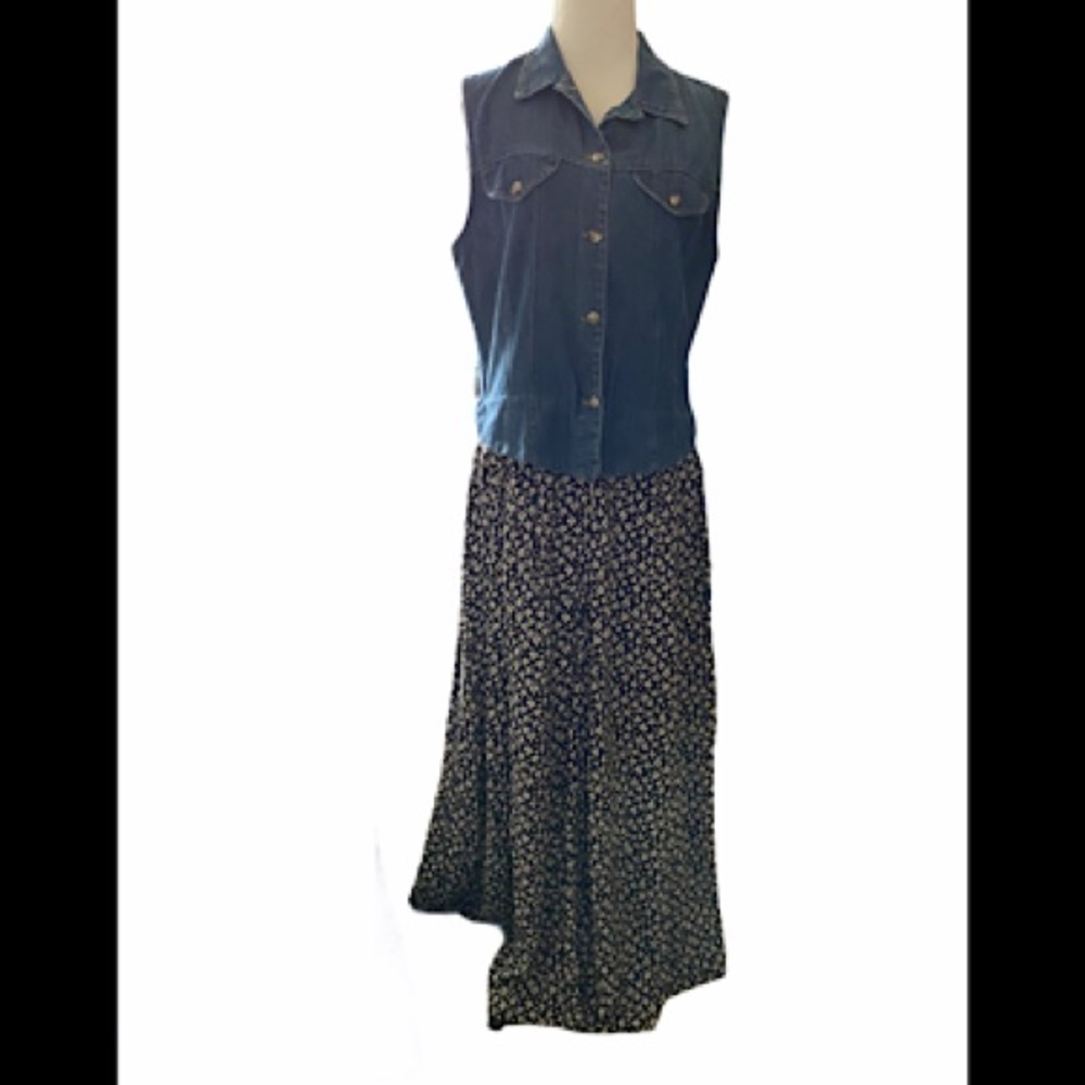 J Suzette and company Jean vest w/ attached skirt